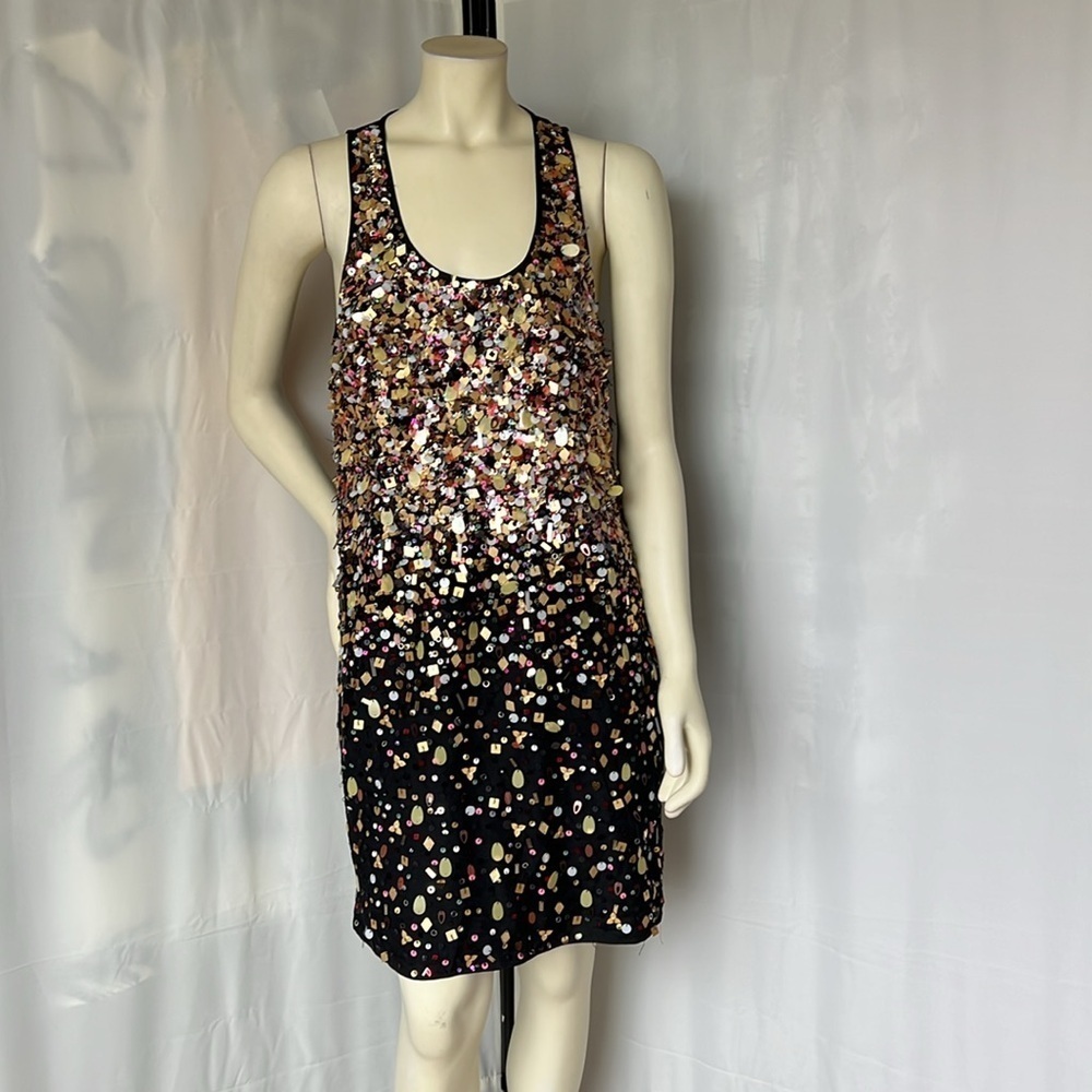ELIZABETH AND JAMES Taryn Tank Top Sequin Beaded Mini Dress - Picture 2 of 6